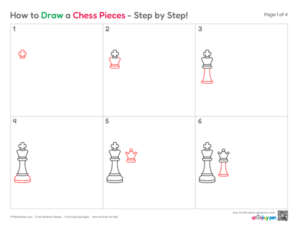 Chess pieces illustration for children
