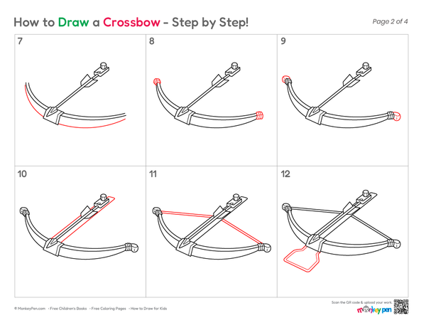 How to Draw a Crossbow – Step-by-Step Historical Object Drawing for Kids