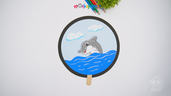 Dolphin jumping sea Craft Step 22