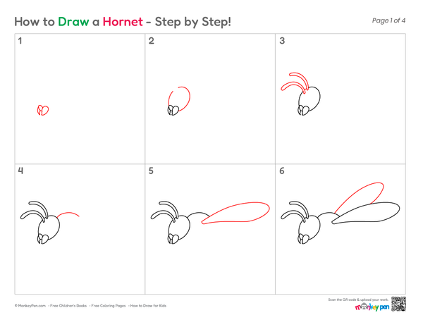 How to Draw a Hornet – Easy Step-by-Step Insect Drawing for Kids