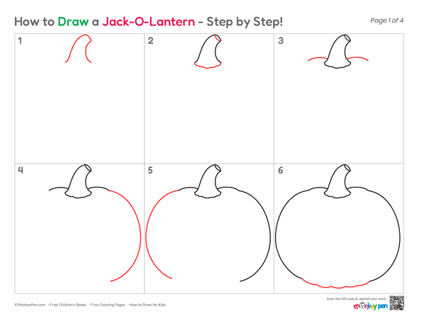 How to Draw a Jack O'Lantern – Simple Step-by-Step Halloween Drawing for Kids