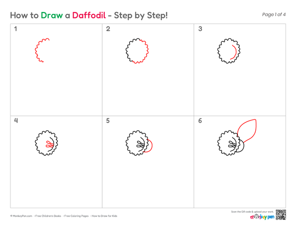 How to Draw Daffodils – Easy Step-by-Step Flower Drawing for Kids