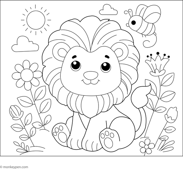 Printable Lion Coloring Book