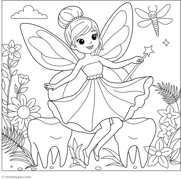 Tooth Fairy Coloring Page