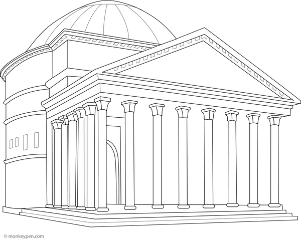 The Pantheon Coloring Page