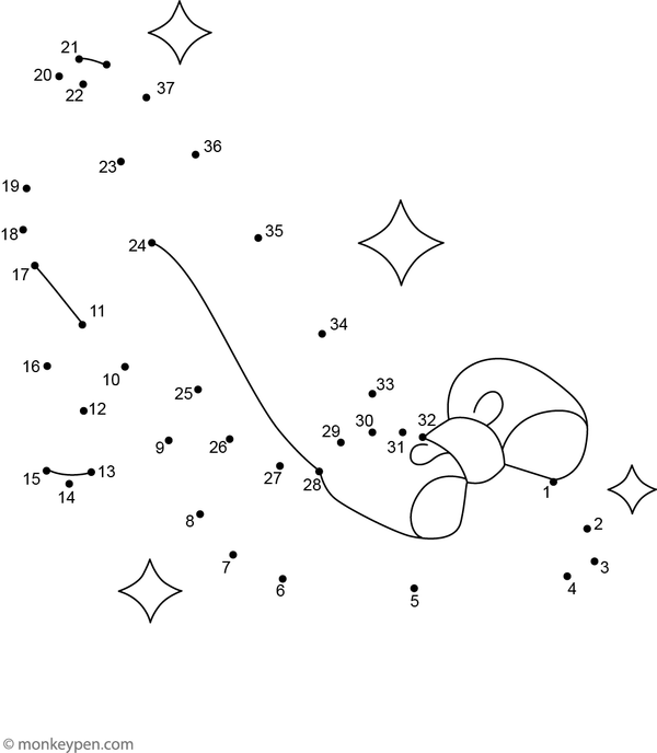 Two simple shoe outlines take shape as children connect the numbered dots.