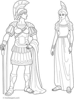 Roman Costume Coloring Page