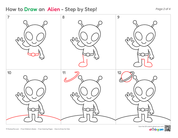How to Draw an Alien – Step-by-Step Space Character Drawing for Kids