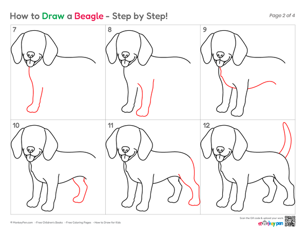 How to Draw a Beagle – Easy Step-by-Step Dog Drawing for Kids