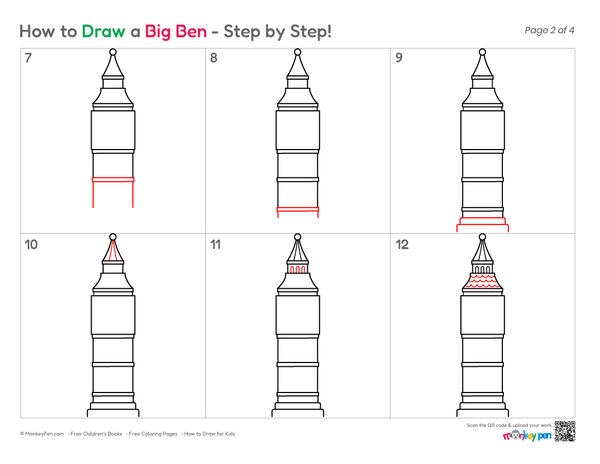 How to Draw Big Ben – Easy Step-by-Step Landmark Drawing for Kids