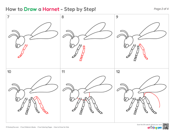 How to Draw a Hornet – Easy Step-by-Step Insect Drawing for Kids