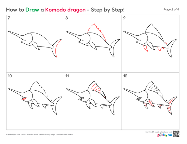 How to Draw a Swordfish – Easy Step-by-Step Ocean Animal Drawing for Kids