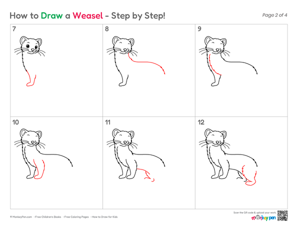 Easy weasel artwork for children