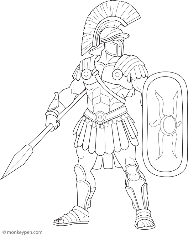 Roman Gladiator Coloring Page