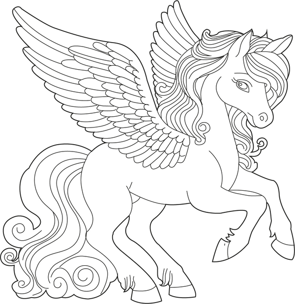Pegasus coloring page – fun and educational printable for children