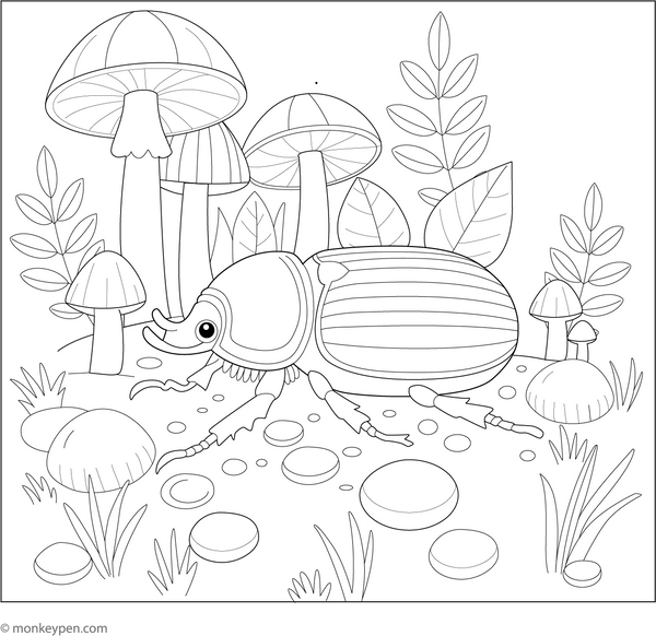 Free Beetle Coloring Book PDF
