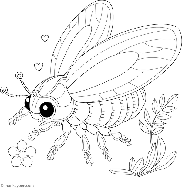 Cartoon Beetle Colouring Page – free printable for kids to color and enjoy