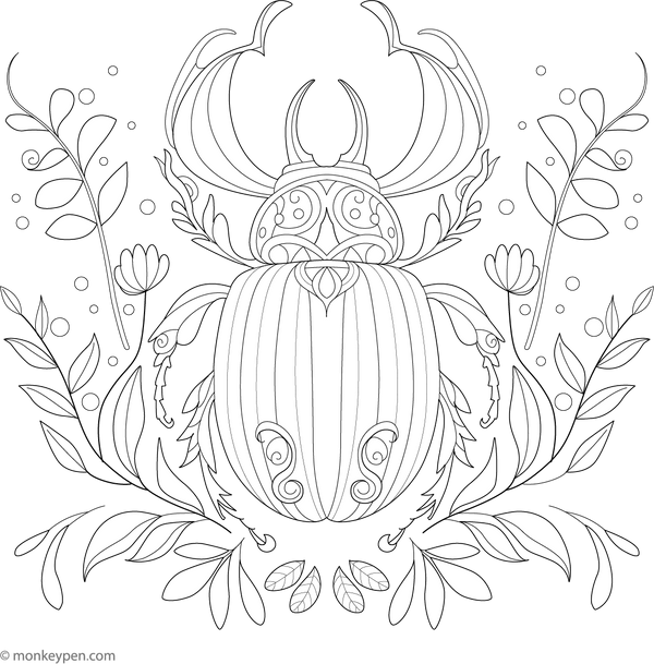 Free Beetle Coloring Book PDF