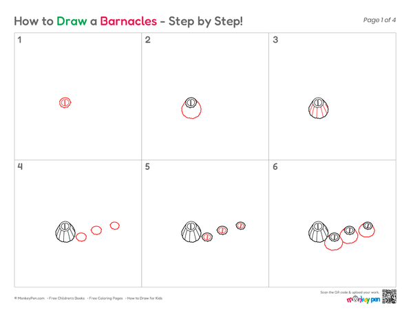 Simple sea barnacles illustration for children