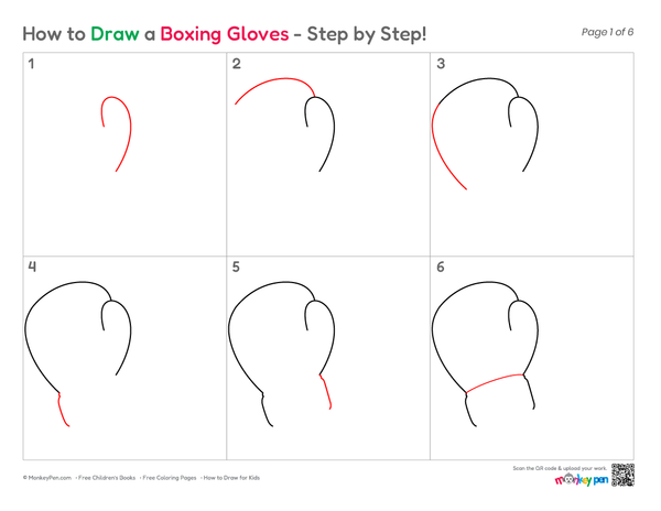 Simple sports-themed boxing gloves drawing.