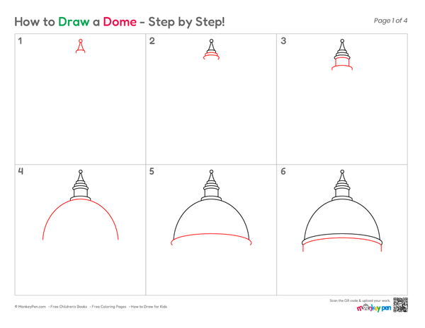 How to Draw a Dome – Step-by-Step Architecture Drawing for Kids