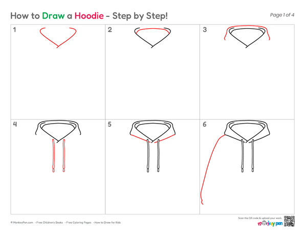 Easy sweatshirt hoodie coloring sheet for kids.