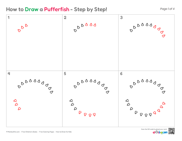 How to Draw a Pufferfish – Step-by-Step Fish Drawing for Kids