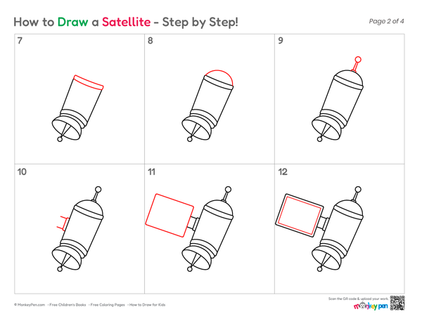 How to Draw a Satellite – Simple Step-by-Step Space Drawing for Kids
