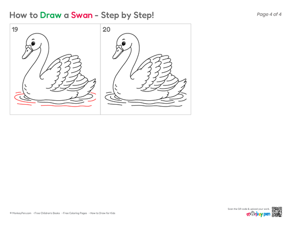Simple swan sketch for beginners