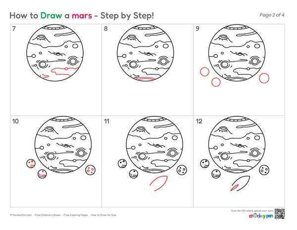 How to Draw Mars – Easy Step-by-Step Planet Drawing for Kids
