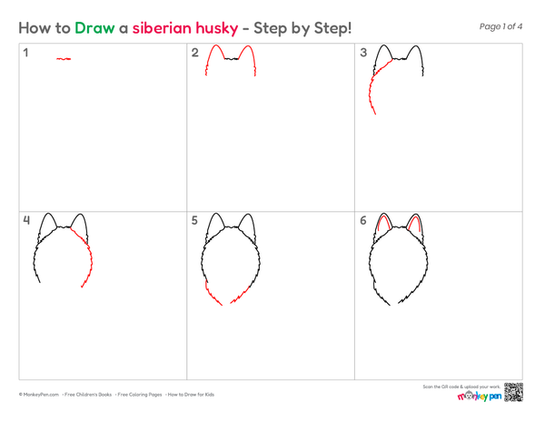 How to Draw a Siberian Husky – Step-by-Step Dog Drawing for Kids