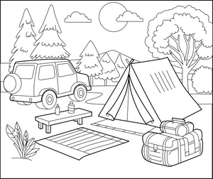 Camping Outdoor Activities coloring page – fun and educational printable for children