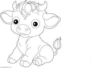 Baby Bull coloring page – free printable for kids to color and enjoy