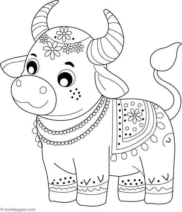 Downloadable Bull Coloring Book