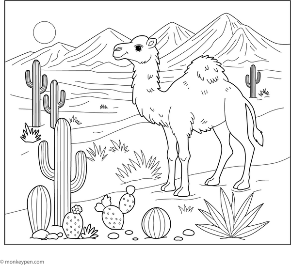 Printable Camel Coloring Book