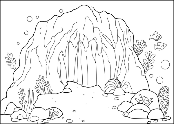 Underwater Caves Underwater Caverns coloring page – fun and educational printable for children