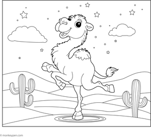 Dancing Camel coloring page – free printable for kids to color and enjoy