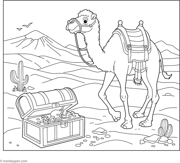 Printable Camel Coloring Book