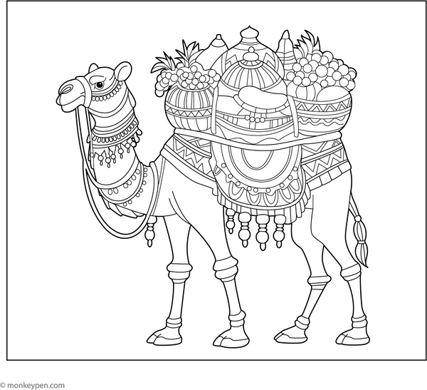 Printable Camel Coloring Book