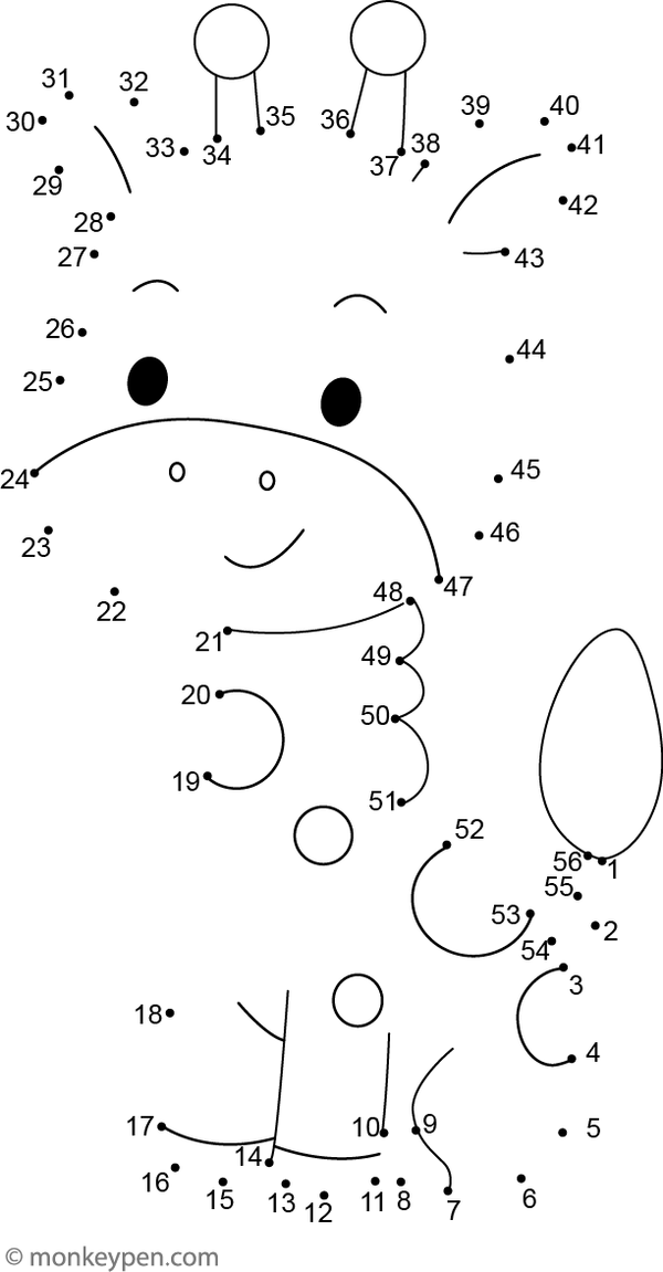 A cheerful baby giraffe with spots and big eyes appears as children connect the numbered dots in this animal-themed worksheet.