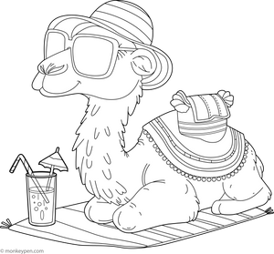 Funny Cartoon Camel Image coloring page – free printable for kids to color and enjoy