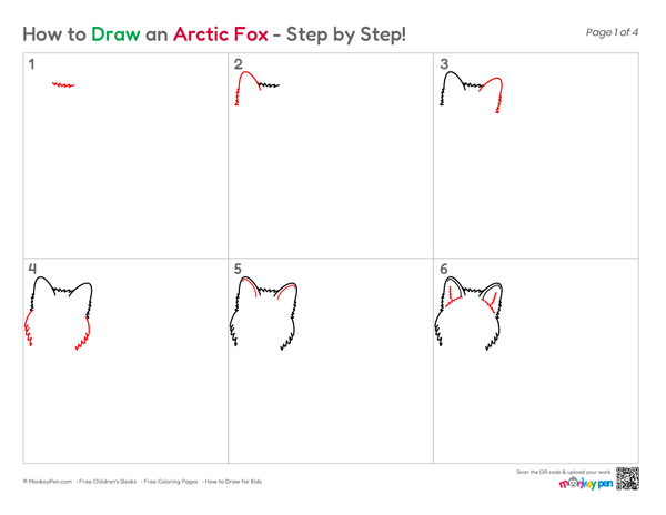 How to Draw an Arctic Fox – Easy Step-by-Step Animal Drawing for Kids