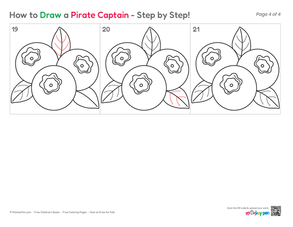 Cute blueberry fruit illustration for children.