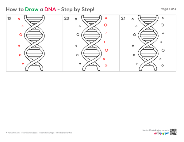 Biology-themed art tutorial featuring a realistic DNA molecule design.