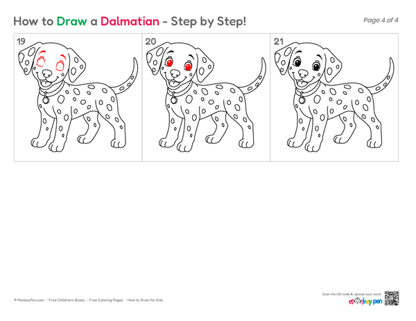 How to Draw a Dalmatian – Step-by-Step Dog Drawing for Kids