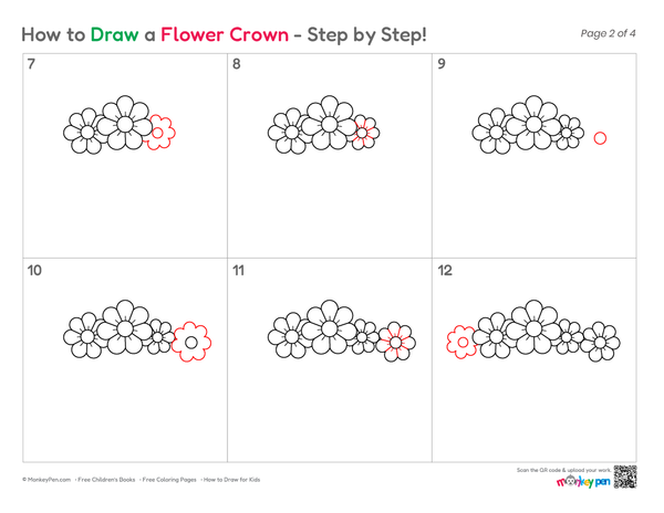 Flower crown line art