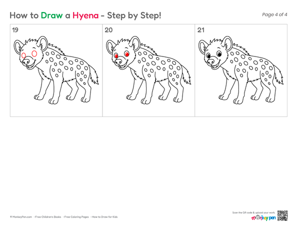 How to Draw a Hyena – Simple Step-by-Step Wild Animal Drawing for Kids