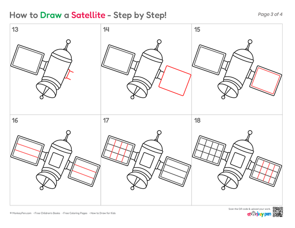 How to Draw a Satellite – Simple Step-by-Step Space Drawing for Kids