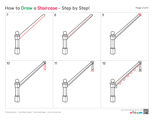 How to Draw a Staircase – Easy Step-by-Step Perspective Drawing for Kids