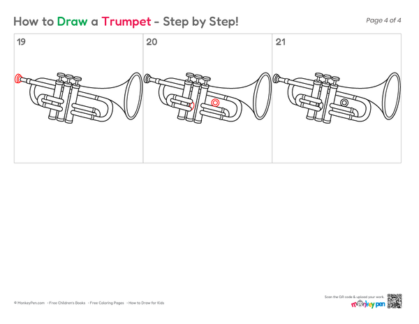 Cute Trumpet sketch with simple details.